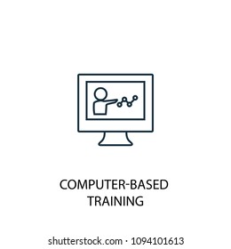 Computer-Based Training line icon. Simple element illustration. Computer-Based Training symbol design from eLearning collection. Can be used in web and mobile.