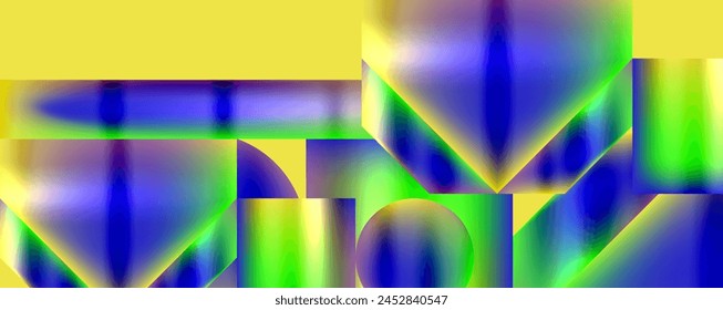 Una Imagen generada por ordenador con un colorido patrón geométrico con círculos azules sobre un fondo amarillo vibrante, mostrando simetría y arte en la tecnología gráfica