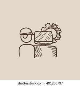 Icono de esbozo de producción informatizada.