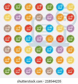 Computer,laptop icon set,colour version,clean vector