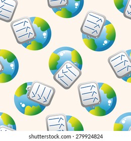 Computer-related desktop icon , cartoon seamless pattern background