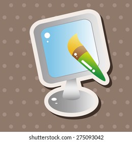 Computer-related desktop icon theme elements