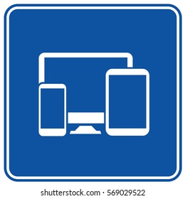 Computer,responsive icon design,clean vector
