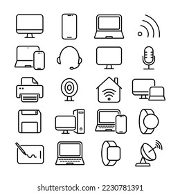 Computers, bold line icons. The illustrations are a vector, editable stroke, Crafted with precision and eye for quality.