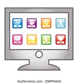 computers design over gray background vector illustration