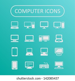 Computers and device icon set