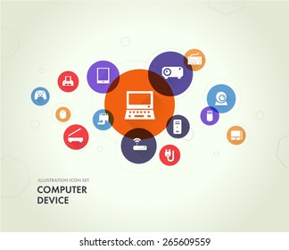 Computers device icons. Vector illustration