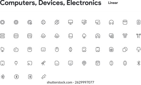 Computers Devices and Electronics Icon Set