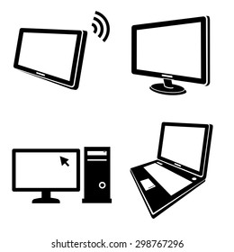 Computers for education technology related icons.vector