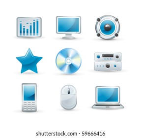 Computers and electronics icon set