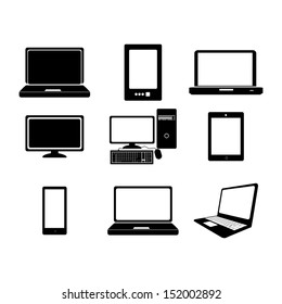 computers icons over white background vector illustration