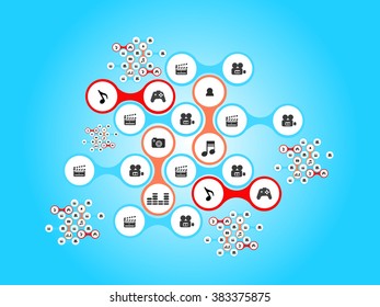 Computers, Internet, entertainment, icons