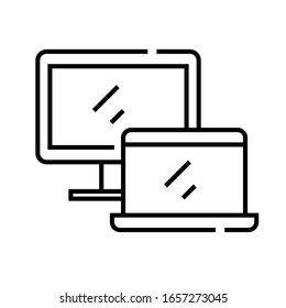 Computers line icon, concept sign, outline vector illustration, linear symbol.