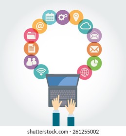 Computers network  vector illustration