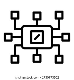 Computers on the local network icon. Outline computers on the local network vector icon for web design isolated on white background