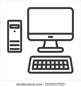 Computers Outline Icon Vector Illustration