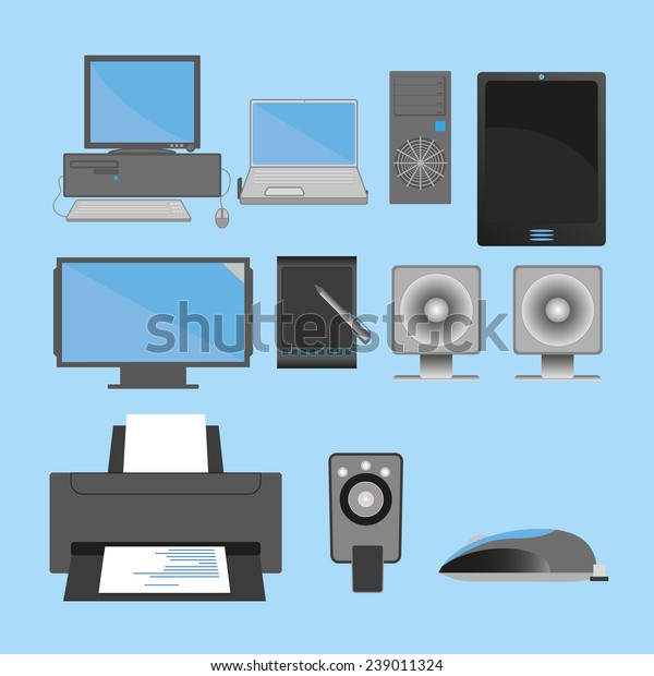 Computers Peripherals Stock Vector Royalty Free 239011324