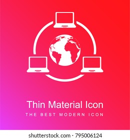 Computers red and pink gradient material white icon minimal design