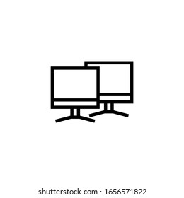 Computers vector icon in linear, outline icon isolated on white background