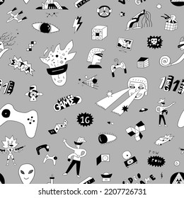 computers video games seamless vector background