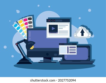computers and web design icons