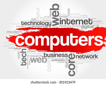 COMPUTERS word cloud, business concept