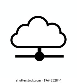 computing cloud black icon in flat style isolated. Vector Symbol illustration.