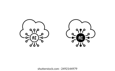 Computing Cloud icon design with white background stock illustration
