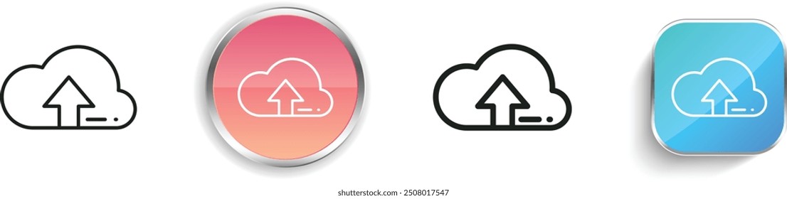 computing cloud icon. Thin Linear, Regular and Button Style Design Isolated On White Background