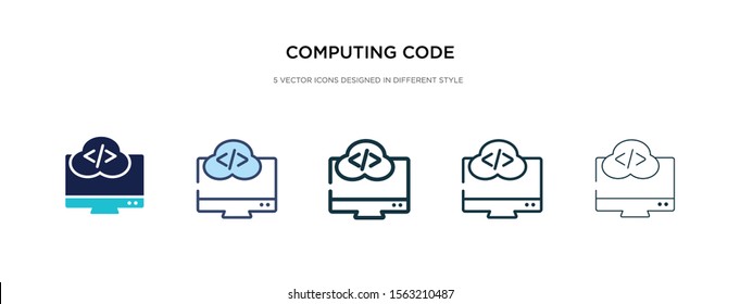 computing code icon in different style vector illustration. two colored and black computing code vector icons designed in filled, outline, line and stroke style can be used for web, mobile, ui