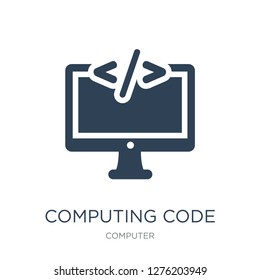 computing code icon vector on white background, computing code trendy filled icons from Computer collection, computing code vector illustration