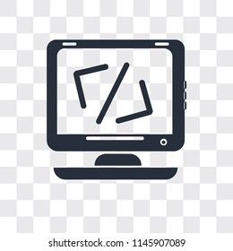 Computing code vector icon isolated on transparent background, Computing code logo concept
