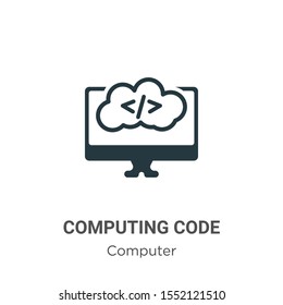 Computing code vector icon on white background. Flat vector computing code icon symbol sign from modern computer collection for mobile concept and web apps design.