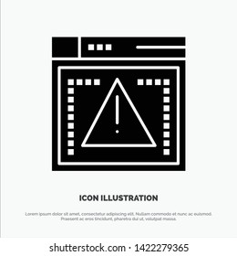 Computing, Coding, Error Solid Black Glyph Icon