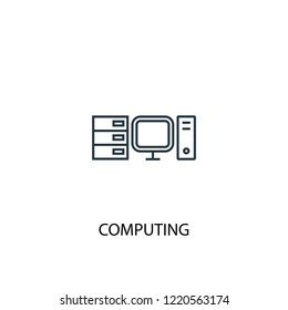 computing concept line icon. Simple element illustration. computing concept outline symbol design. Can be used for web and mobile UI/UX