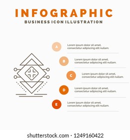 Computing, data, infrastructure, science, structure Infographics Template for Website and Presentation. Line Gray icon with Orange infographic style vector illustration