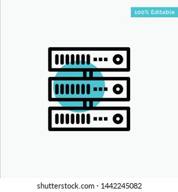 Computing, Data, Storage, Network turquoise highlight circle point Vector icon