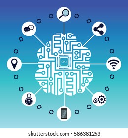 computing data storage vector illustration design
