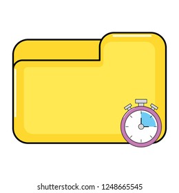 computing documents folders cartoon