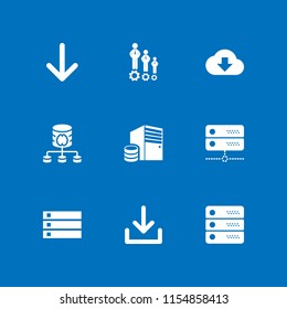 computing icon. 9 computing set with human resources symbol, server and download vector icons for web and mobile app