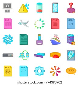 Computing icons set. Cartoon set of 25 computing vector icons for web isolated on white background