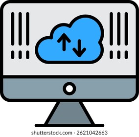 Computing Line Filled Vector Icon Design