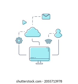 Computing network Vector icon design illustration Template