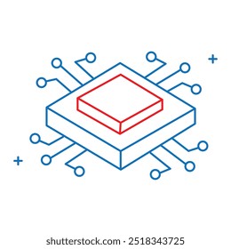 Computing Power and CPU Vector Icon Design, processor, computer hardware, central processing unit, microchip