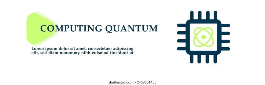 Computing quantum icon on vector illustration concept. For background presentation, infographics, promotion or web banner graphics. 