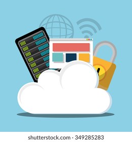 Computing security system graphic design, vector illustration