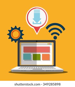 Computing security system graphic design, vector illustration