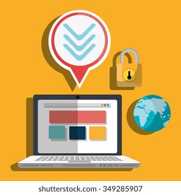 Computing security system graphic design, vector illustration