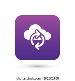 Computing Sync Cloud Vector Icon | Vector Isolated Object Element Colorful Sign Icon Flat Illustration Pictograph Silhouette Logo