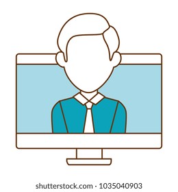 computyer with businessman user
